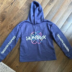 Kpop Huntrix Demon Hunters Hoodie - dark blue/purple Pullover youth 9/10 (s/m)